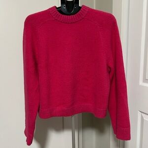 Women's Lululemon Crewneck Sweater in Raspberry Pink-Merino Wool Blend-Medium